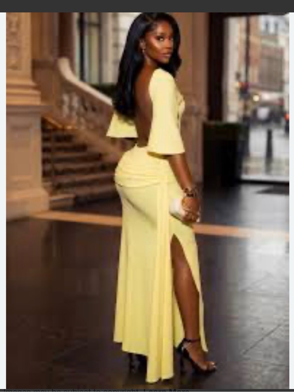 Zara Pale Yellow Draped Maxi Dress - Picture 4 of 9